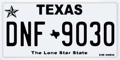 TX license plate DNF9030