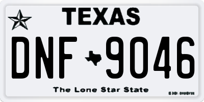 TX license plate DNF9046
