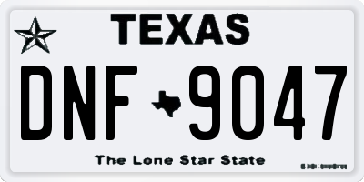 TX license plate DNF9047