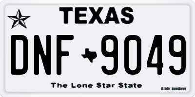 TX license plate DNF9049