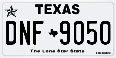 TX license plate DNF9050