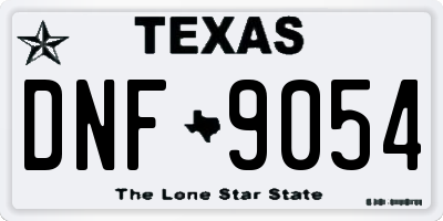 TX license plate DNF9054