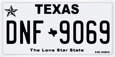 TX license plate DNF9069