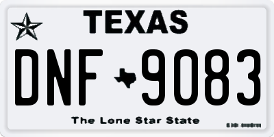 TX license plate DNF9083