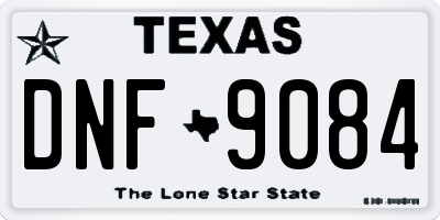 TX license plate DNF9084