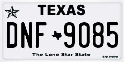 TX license plate DNF9085