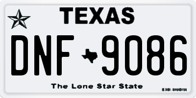 TX license plate DNF9086