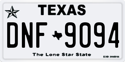 TX license plate DNF9094