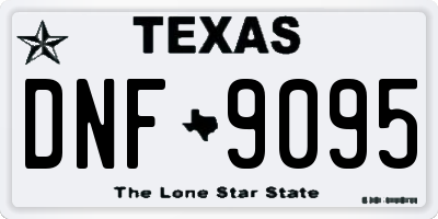 TX license plate DNF9095