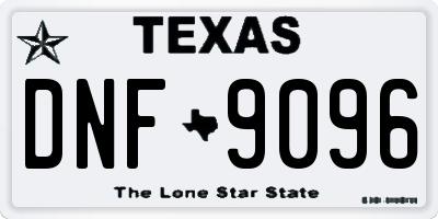 TX license plate DNF9096