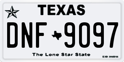 TX license plate DNF9097