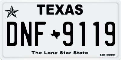 TX license plate DNF9119