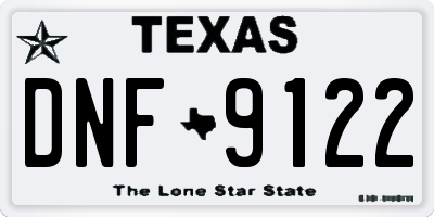 TX license plate DNF9122