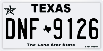 TX license plate DNF9126