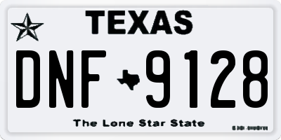 TX license plate DNF9128