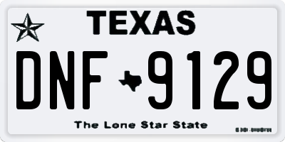 TX license plate DNF9129