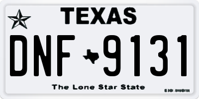 TX license plate DNF9131