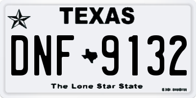 TX license plate DNF9132