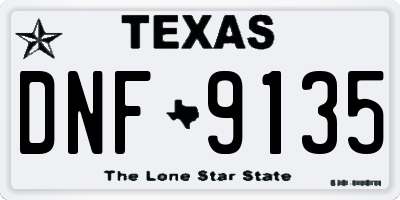TX license plate DNF9135