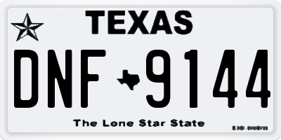 TX license plate DNF9144