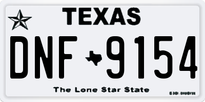 TX license plate DNF9154