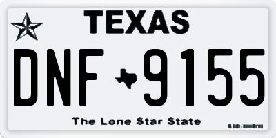 TX license plate DNF9155