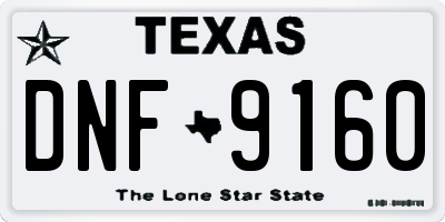 TX license plate DNF9160