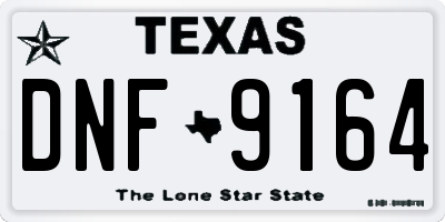 TX license plate DNF9164