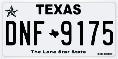 TX license plate DNF9175