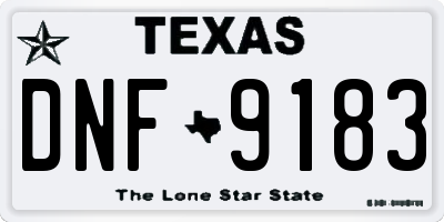 TX license plate DNF9183