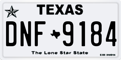 TX license plate DNF9184