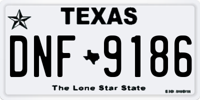 TX license plate DNF9186