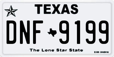 TX license plate DNF9199
