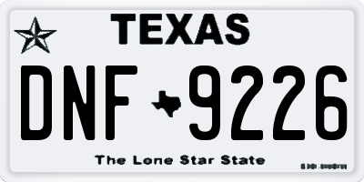 TX license plate DNF9226