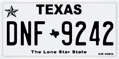 TX license plate DNF9242