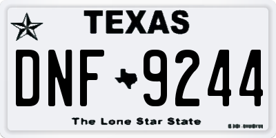 TX license plate DNF9244