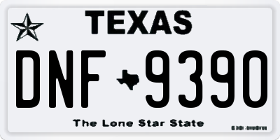 TX license plate DNF9390