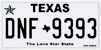 TX license plate DNF9393