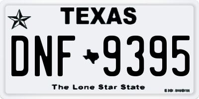 TX license plate DNF9395