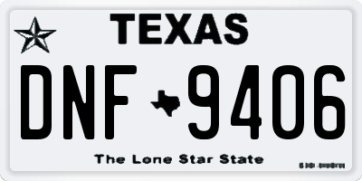 TX license plate DNF9406