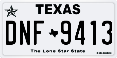 TX license plate DNF9413