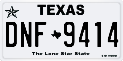 TX license plate DNF9414