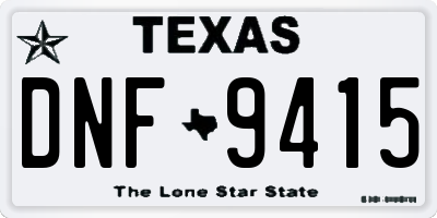 TX license plate DNF9415
