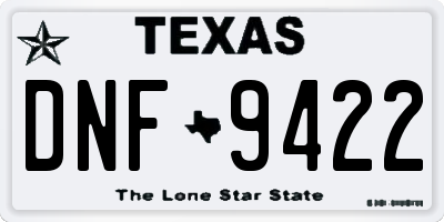 TX license plate DNF9422