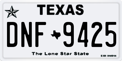 TX license plate DNF9425