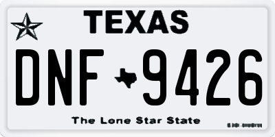TX license plate DNF9426