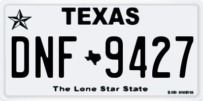 TX license plate DNF9427