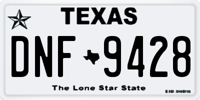 TX license plate DNF9428