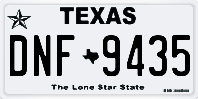 TX license plate DNF9435