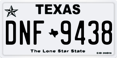 TX license plate DNF9438